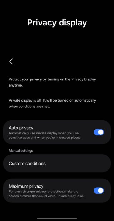 Galaxy-S26-Ultra-privacy-display-1-1 جزئیات بیشتری از قابلیت Privacy Display گلکسی S26 اولترا فاش شد | دیجینوی